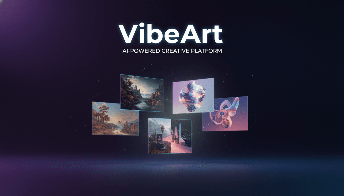 VibeArt creative canvas brand preview for the AI Christmas photo generator
