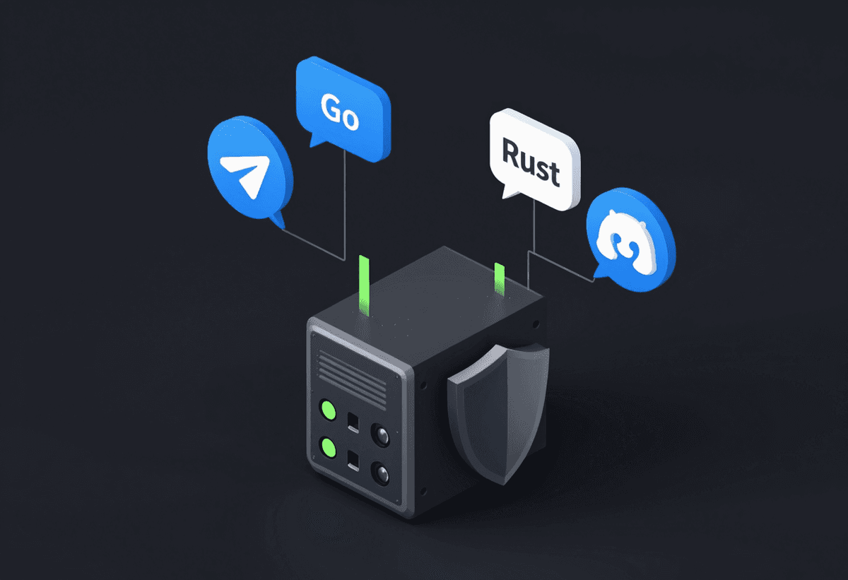 Isometric technical infographic-style 3D composition of two lightweight agent engines running on one