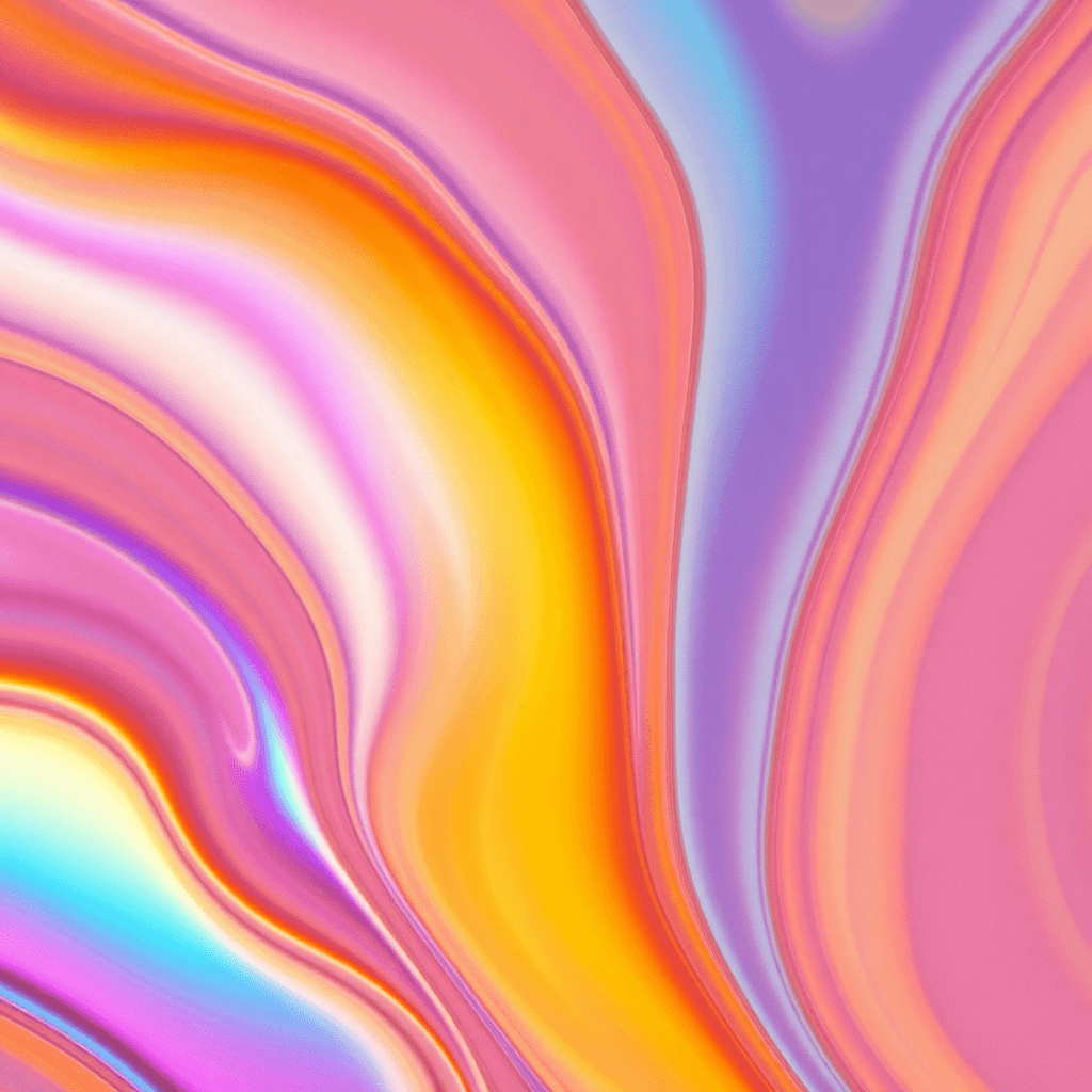 Abstract fluid art with vibrant gradients, flowing liquid metal, iridescent colors, macro photograph