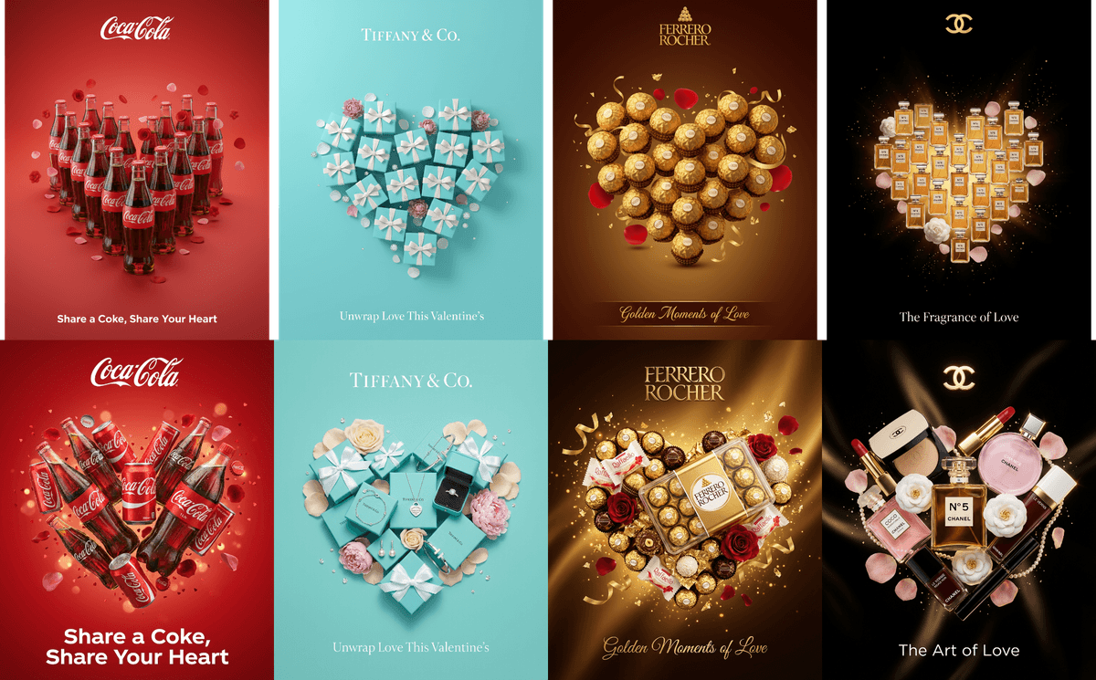 用 AI 做情人节品牌广告，10 分钟搞定 4 个大牌