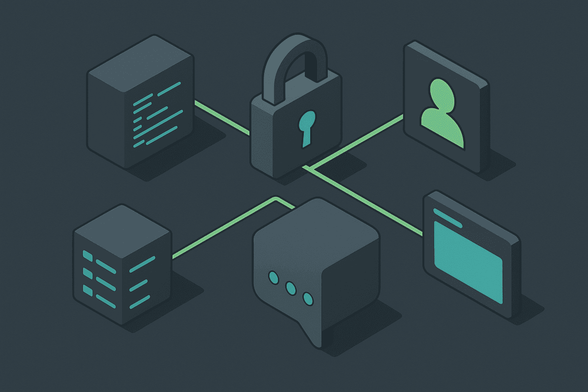 A clean technical isometric visualization of TOML configuration workflow: config blocks