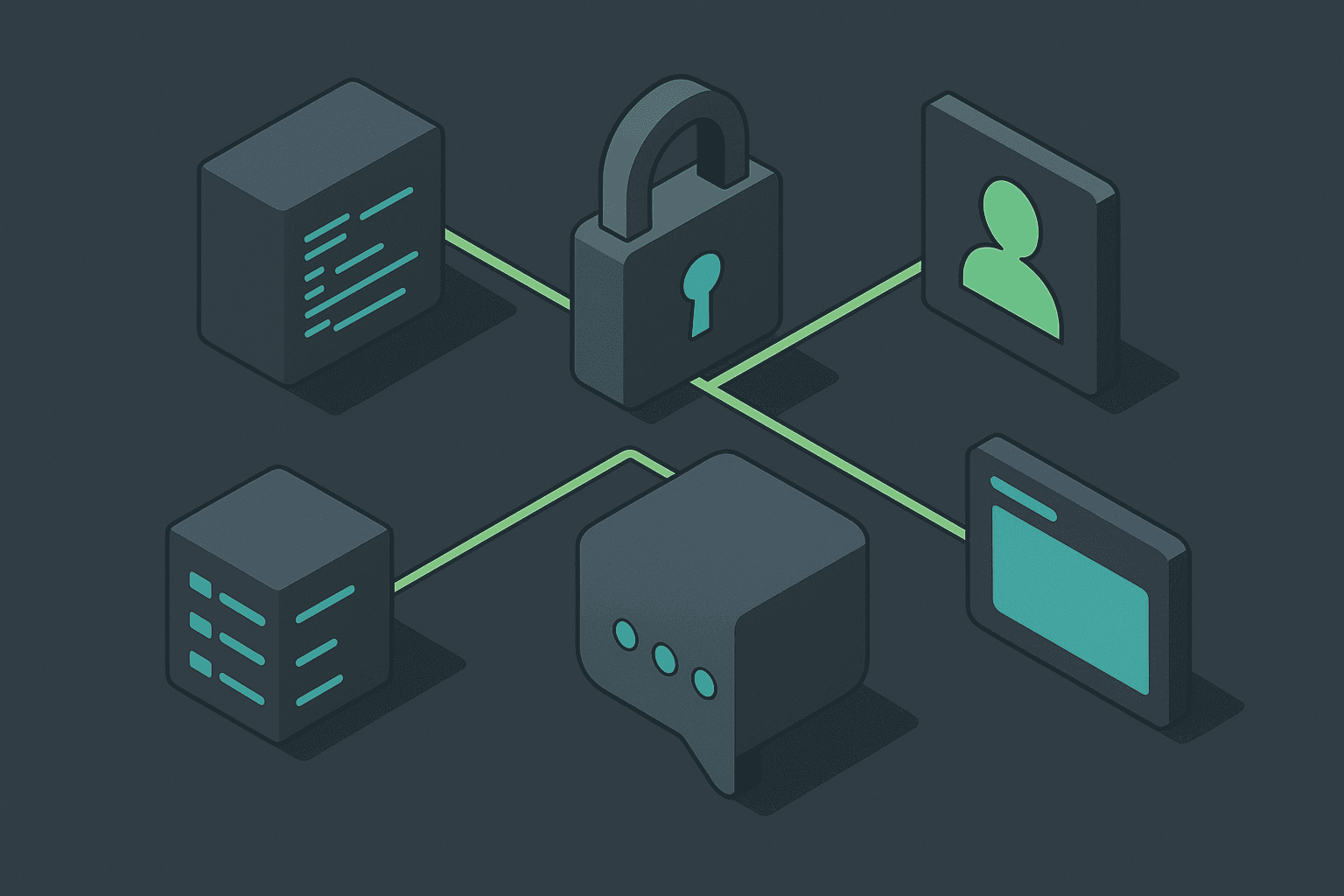 A clean technical isometric visualization of TOML configuration workflow: config blocks