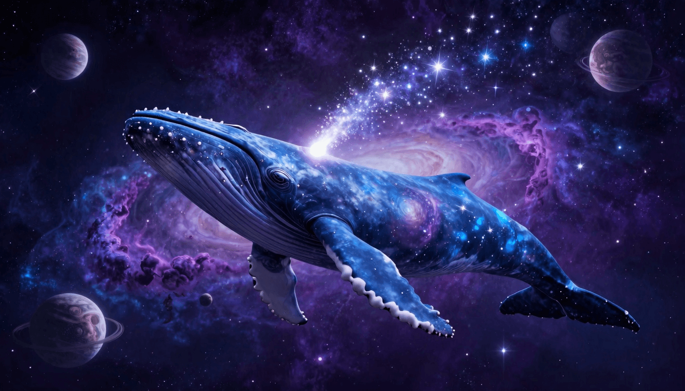 Cosmic whale surrealist art
