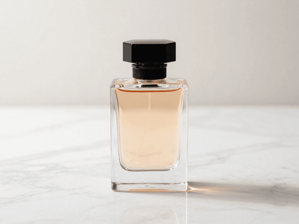 AI product photo concept for a luxury perfume bottle