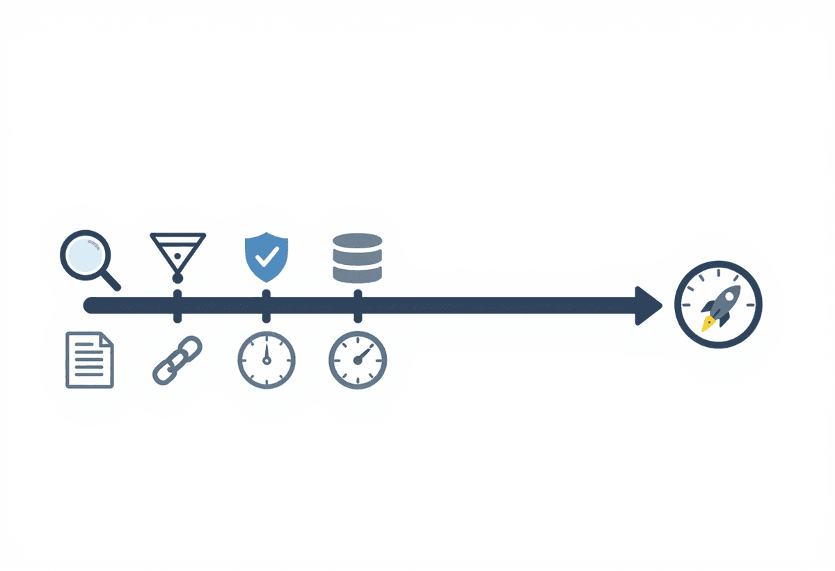 Efficiency comparison: slow cluttered pipeline vs fast optimized pipeline with rocket and speedomete