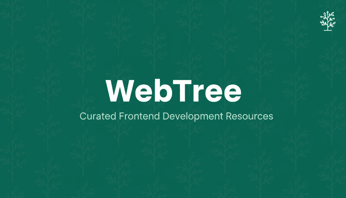 Open Graph social media banner 16:9 for 'WebTree' — a curated frontend development resources directo