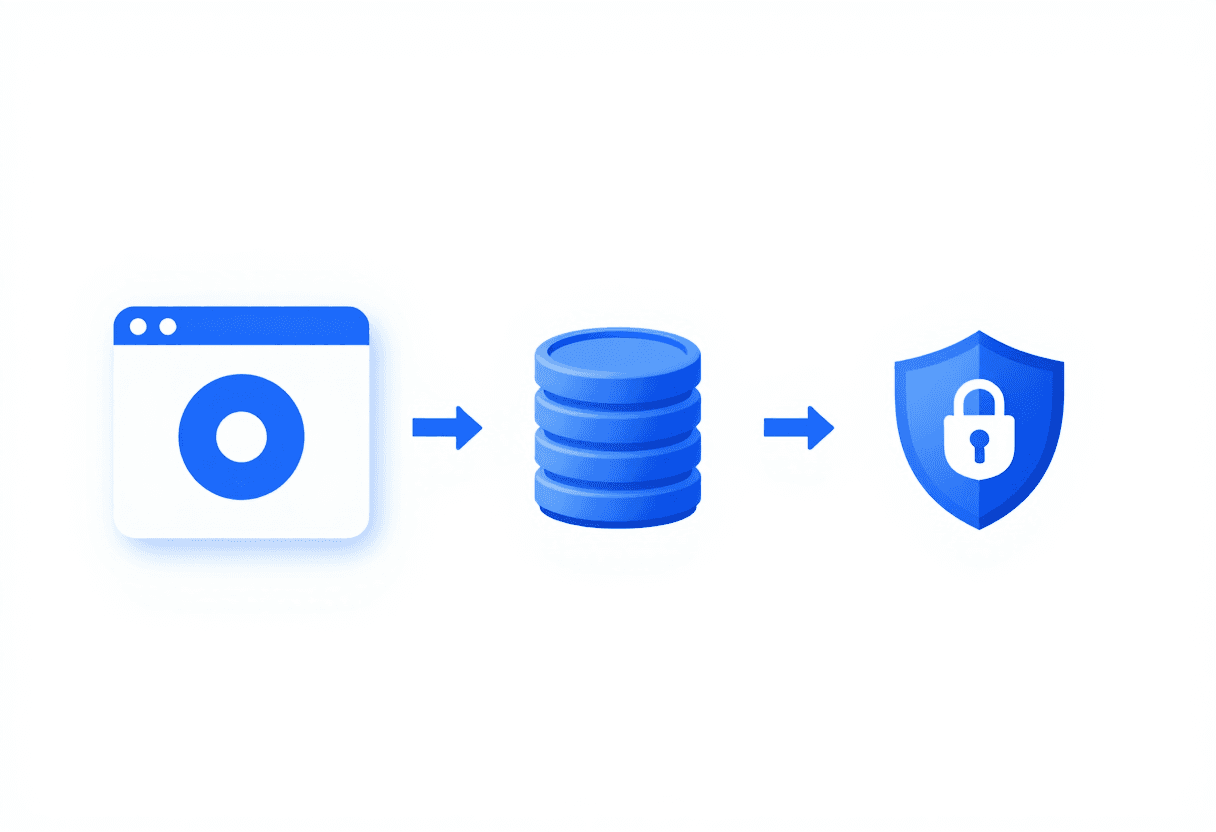 AI agent engineering stack concept, terminal window icon, RAG pipeline icons, vector database cylind