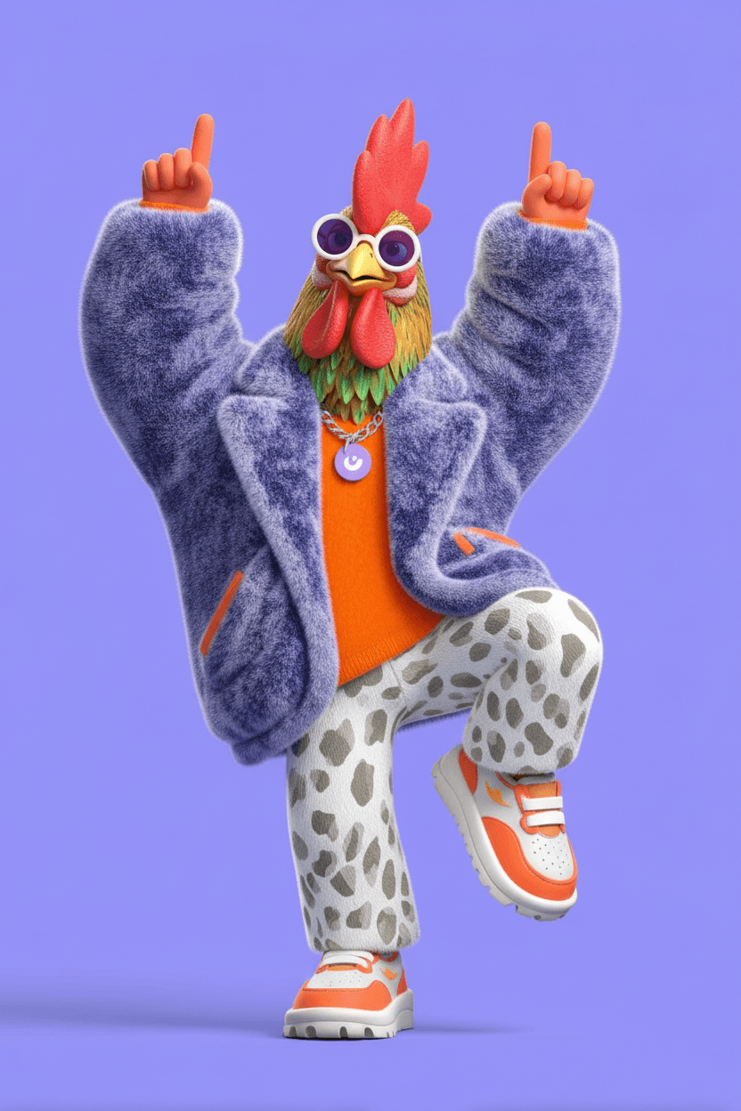 Playful 3D figurine character