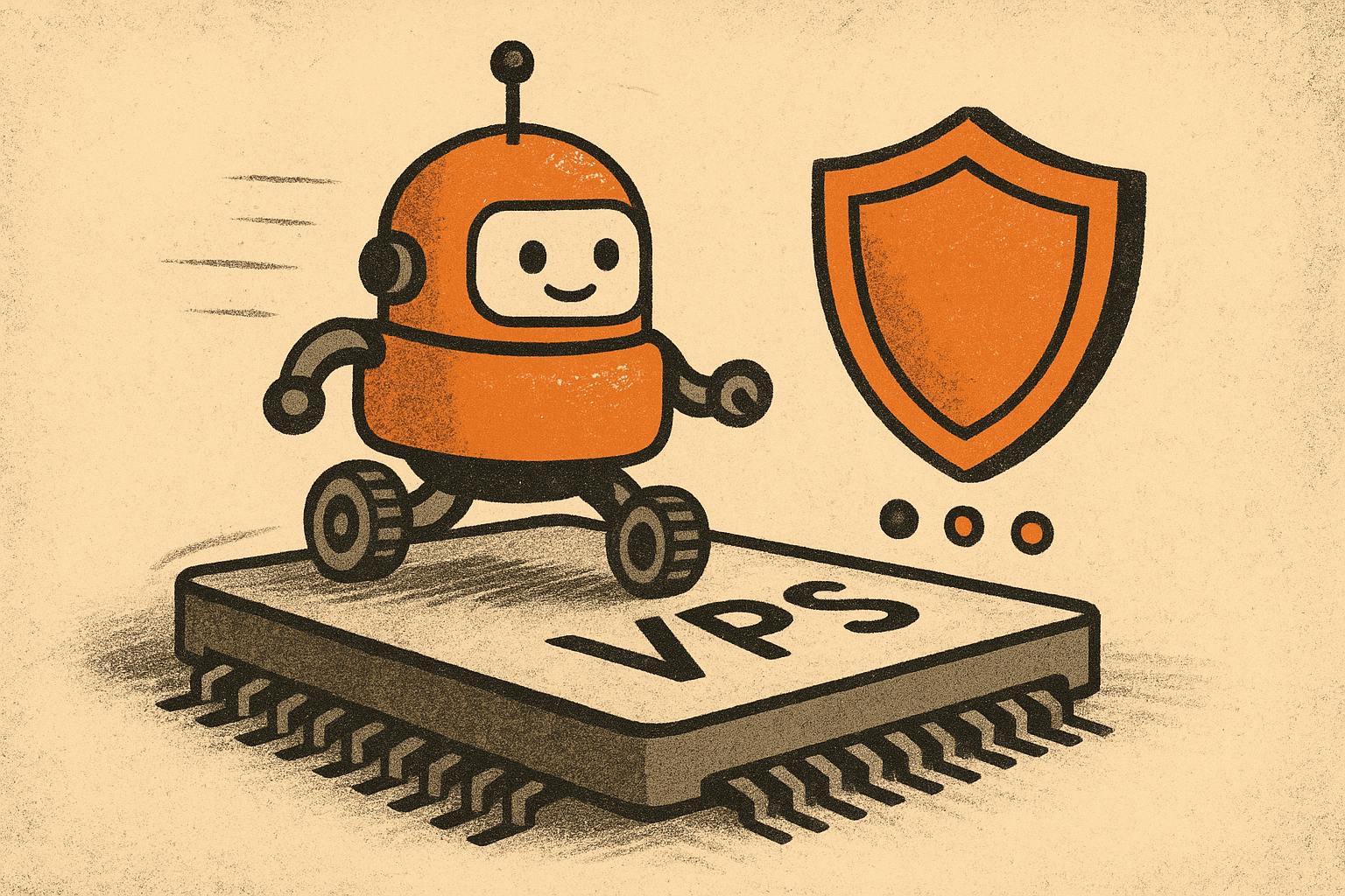 A concluding metaphor image showing stable autonomous bot operation: tiny efficient machine running